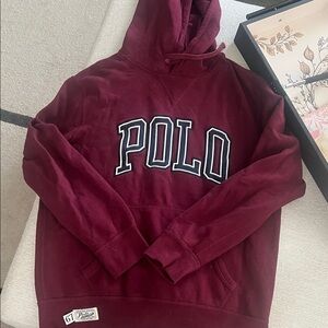 Ralph Lauren Men's Maroon Hoodie - Size M